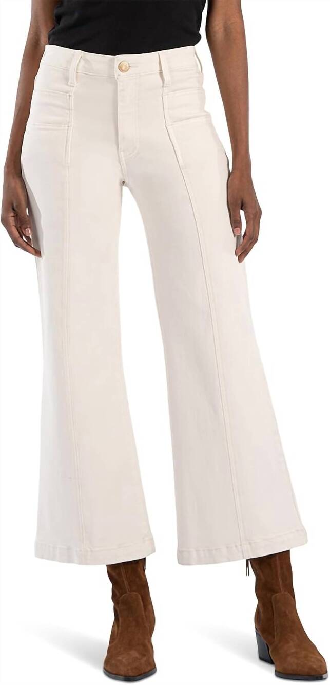 NEW KUT FROM THE KLOTH meg high rise pants in ecru - ecru